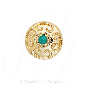 GS338 E - 14 Karat Gold Emerald Slide 
